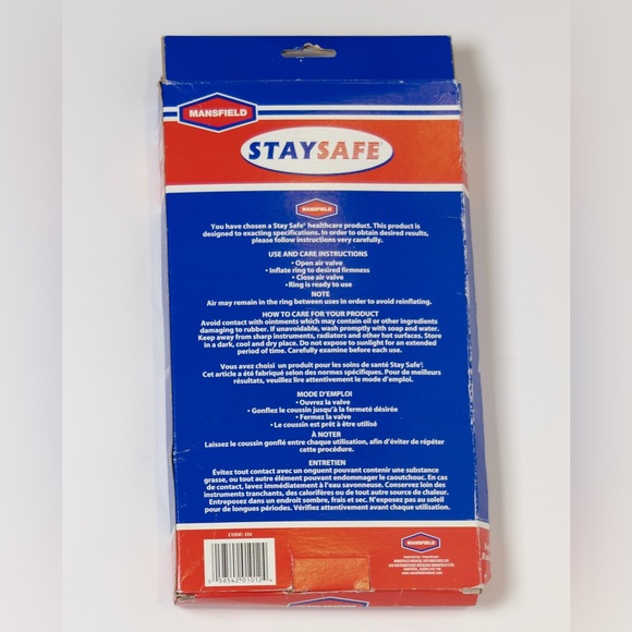 Mansfield Inflatable Rubber Invalid Ring Cushion, Diameter 16 in / 40,6 cm - Picture 3 of 3